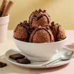 Homemade Chocolate Snow Ice Cream recipe topped with sprinkles and chocolate chips