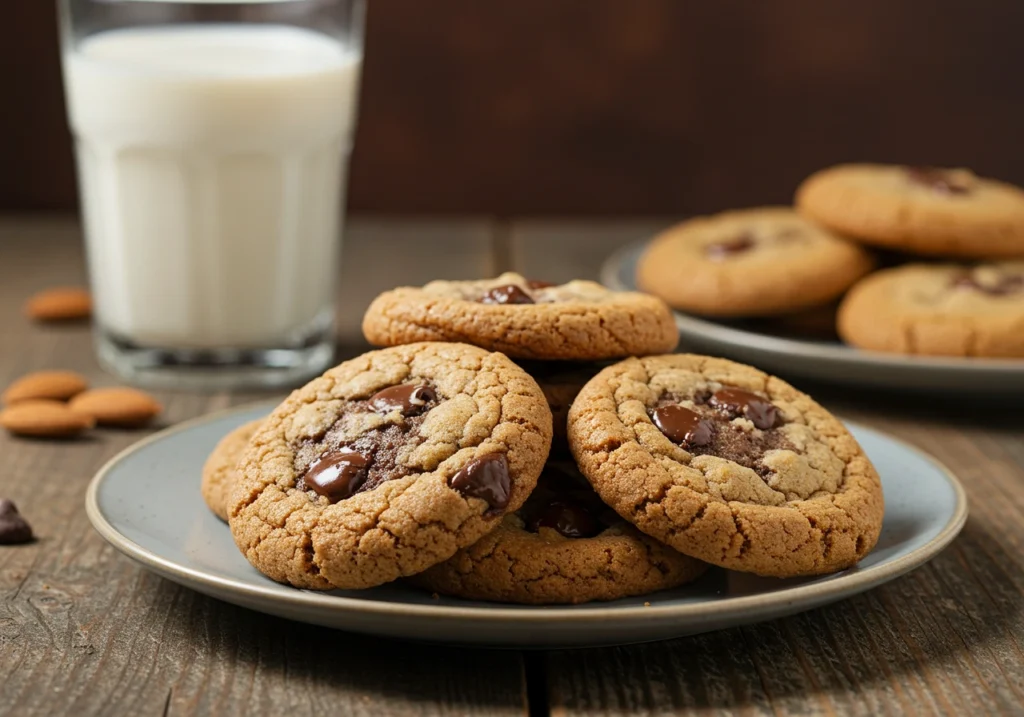 Homemade Gluten-Free Chocolate Chip Cookies, soft and chewy, made with wholesome ingredients.