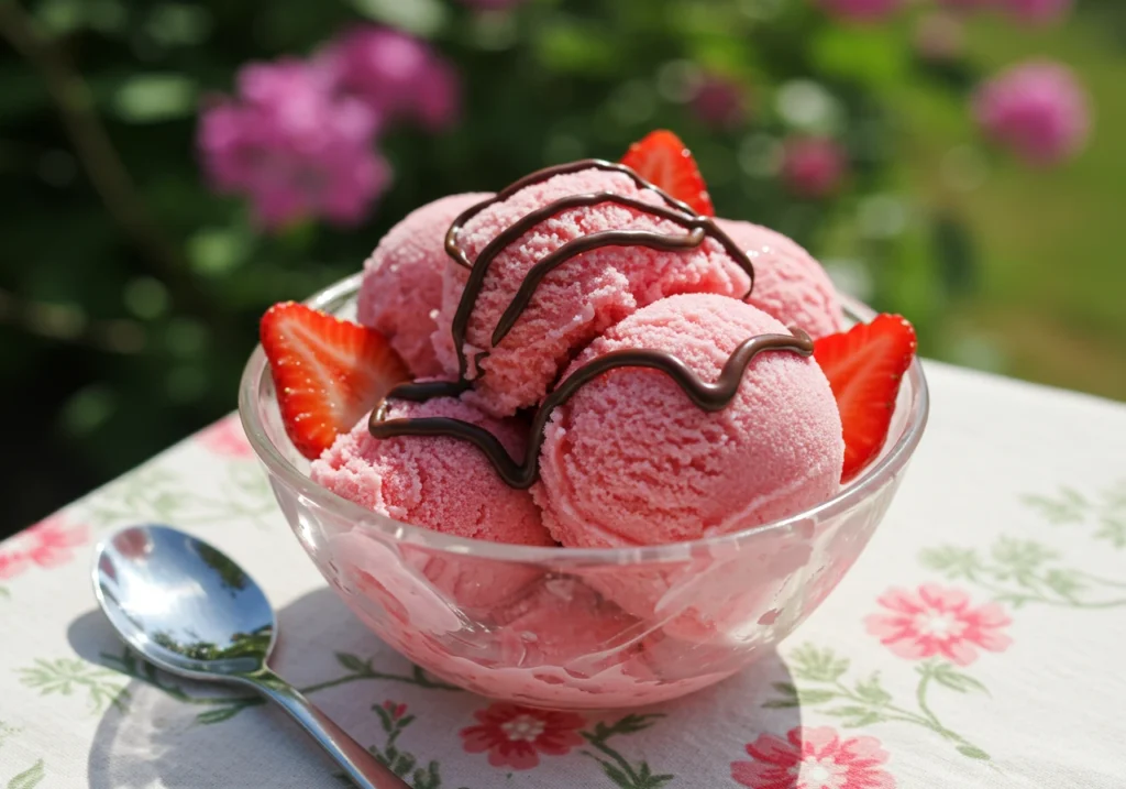 Refreshing Strawberry Snow Ice Cream, a perfect spring dessert for any occasion