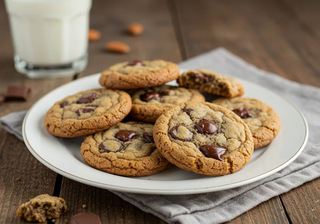 Homemade Vegan Chocolate Chip Cookie recipe, soft and chewy, made with plant-based ingredients.